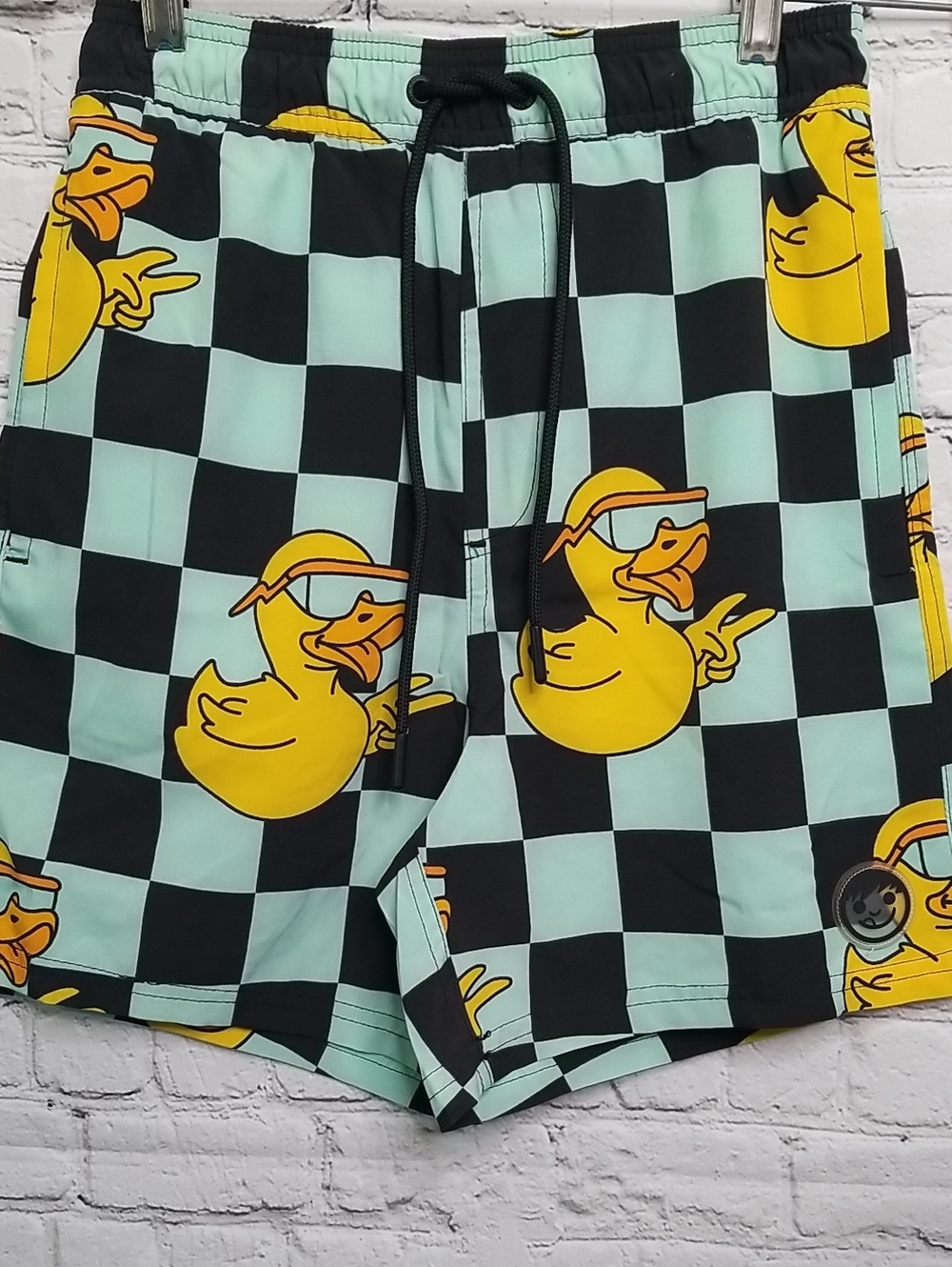 Neff Mens Swim Trunks Small Green Black Ducks